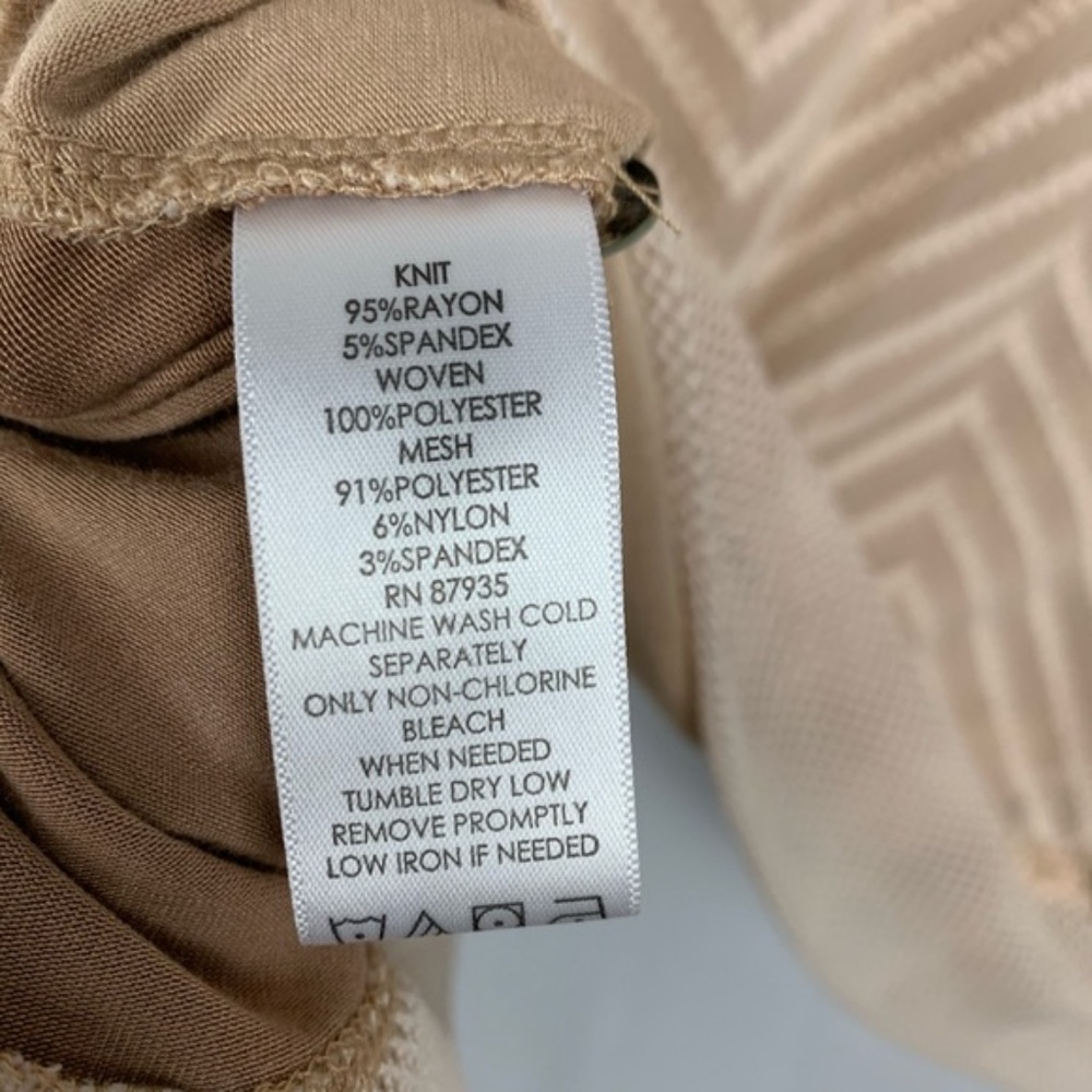 Logo Lori Goldstein tan/brown/cream long sleeve XS - Picture 7 of 7